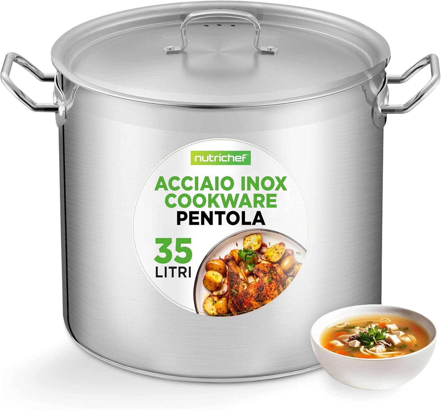 Secchio In Acciaio Inox Con Coperchio Spares2go 12 Litri - Manico Saldato, Robusto Per Garage, Sabbia, Pulizie