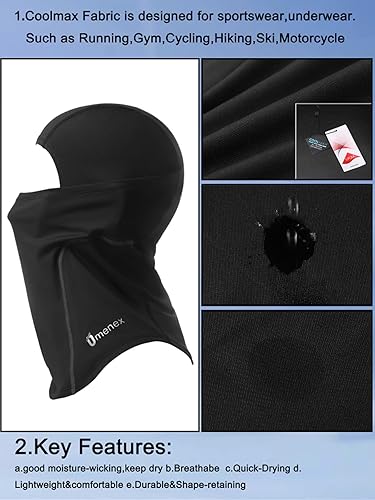 Miniatura 2 de Pasamontañas de esquí, tela American Coolmax, especialmente diseñada para deportes al aire libre, protección UPF 50+ de secado rápido