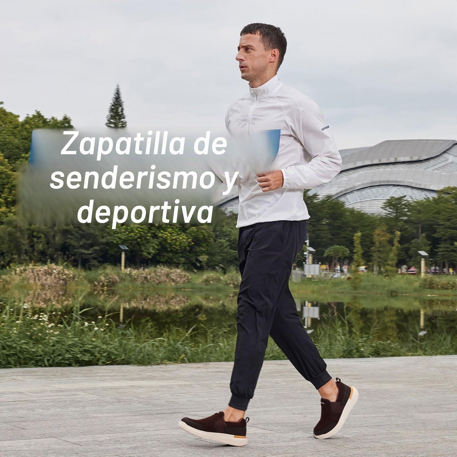 FitVille Zapatillas Hombre Extra Anchas Zapatos de Deporte Antideslizante para Caminar Cómodo Ligero Transpirable Slip on Sneakers Casuales