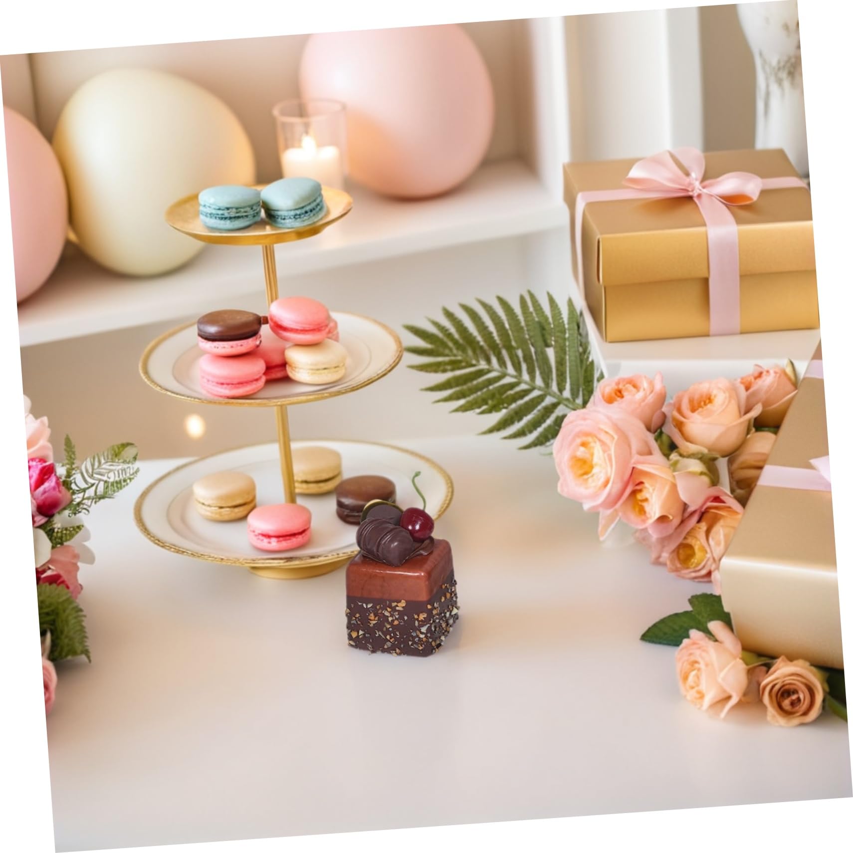 PartyKindom 8 Pezzi Torta Simulata Francese Fragole da Torta Finta Realistica in Pvc Robusto Espositore per Dessert Finto Accessori per Cucina per Servizi Fotografici e Allestimenti Scenici