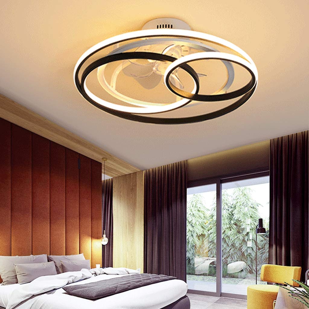 AHQX LED Ceiling Fan with Lighting Modern Dimmable Wind/Light Source Adjustable Fan Ceiling Lights Ultra Quiet Fan Ceiling Lamp Acrylic Lampshade Living Room Fan Ceiling Light,53CM/50W
