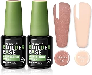 Salon-Grade Builder Gel (Beige + Mocha) - Hypoallergenic Strong Base Coat | Long-Lasting Adhesion (30+ Days) for Professional Nails Gift for Women