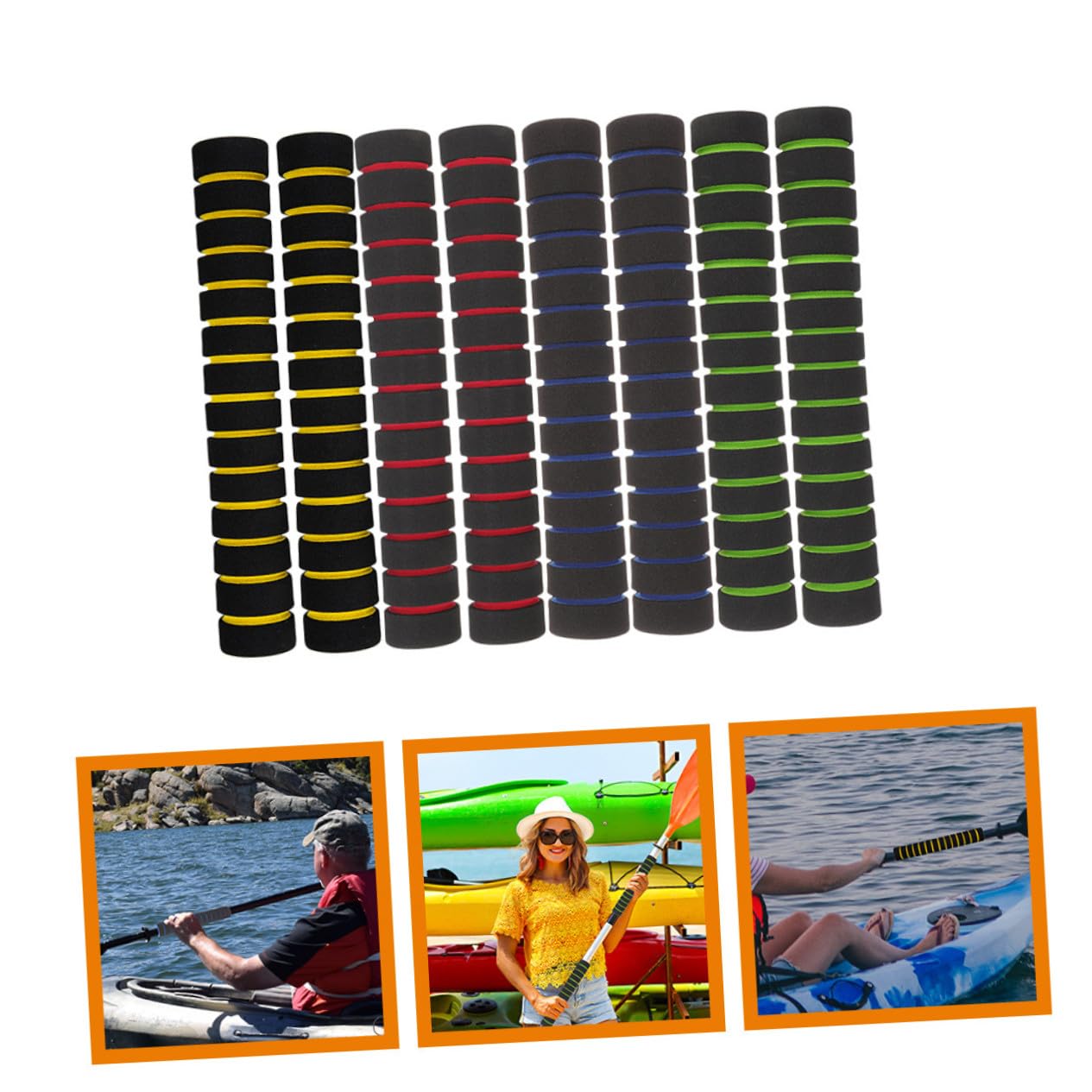 TOYANDONA 8 Paia Coperture Antiscivolo per Pagaia da Kayak in Spugna 22cm