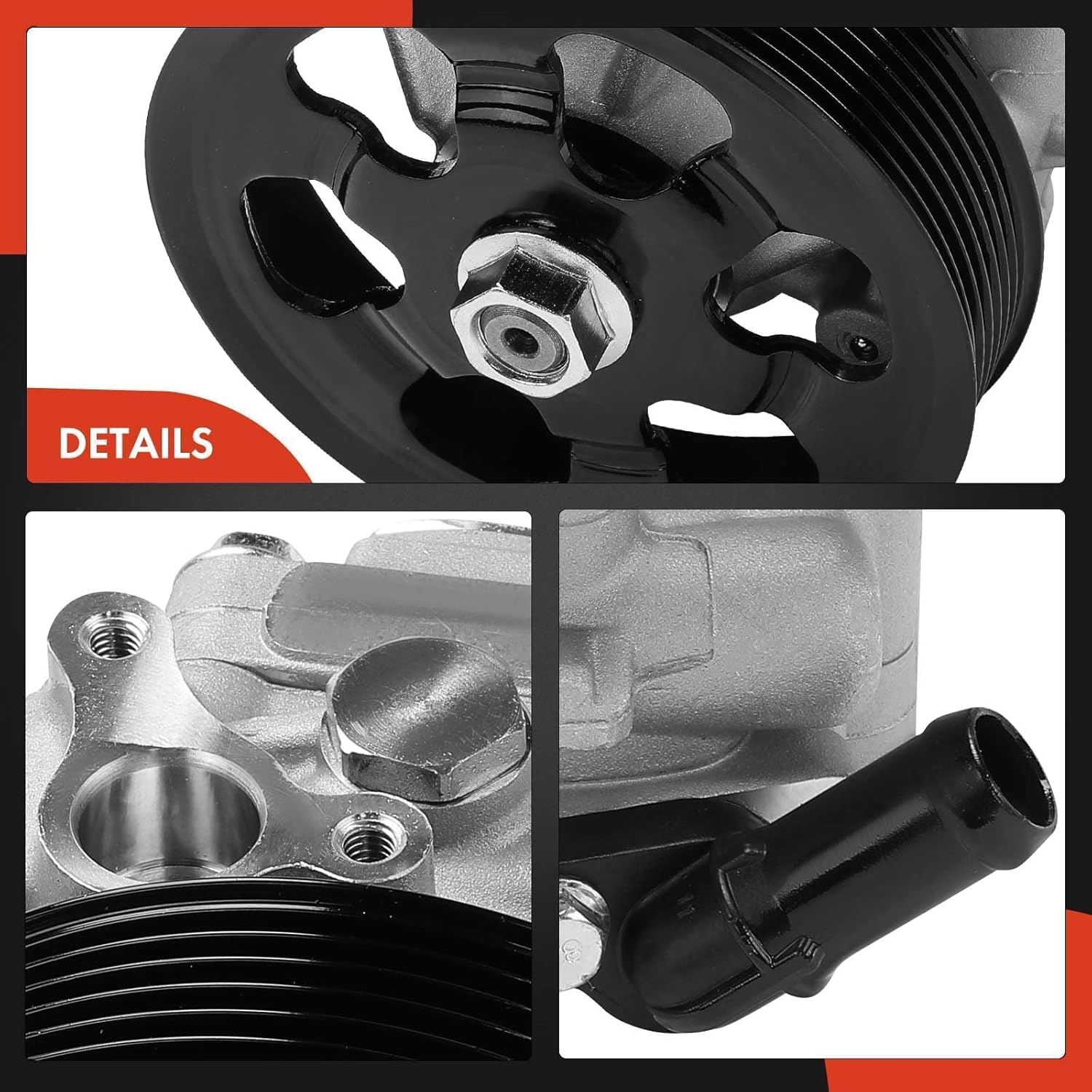 A-Premium Power Steering Pump, with Pulley, Compatible with Honda CR-V 2002 2005-2011, Accord 2006-2007, Element 2006-2011 & Acura RDX 2007-2012, TSX 2006-2008, RSX 2002-2006, 2.0L 2.3L 2.4L