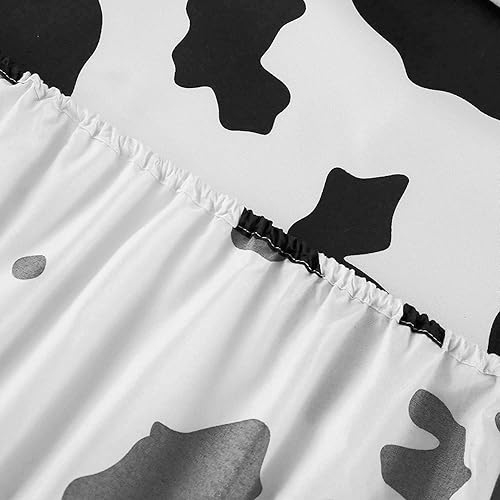 Miniatura 7 de SDY Juego de sábanas de 4 piezas, tamaño individual, con estampado de vaca, ligera, súper suave, con bolsillo profundo, bonita sábana encimera y 2
