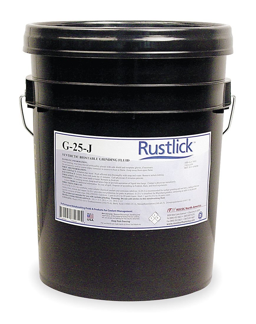 Rustlick 75052 G-25J General Purpose Synthetic Grinding Fluid, Good For Blanchard And Multipurpose Grinding; Five Gallon