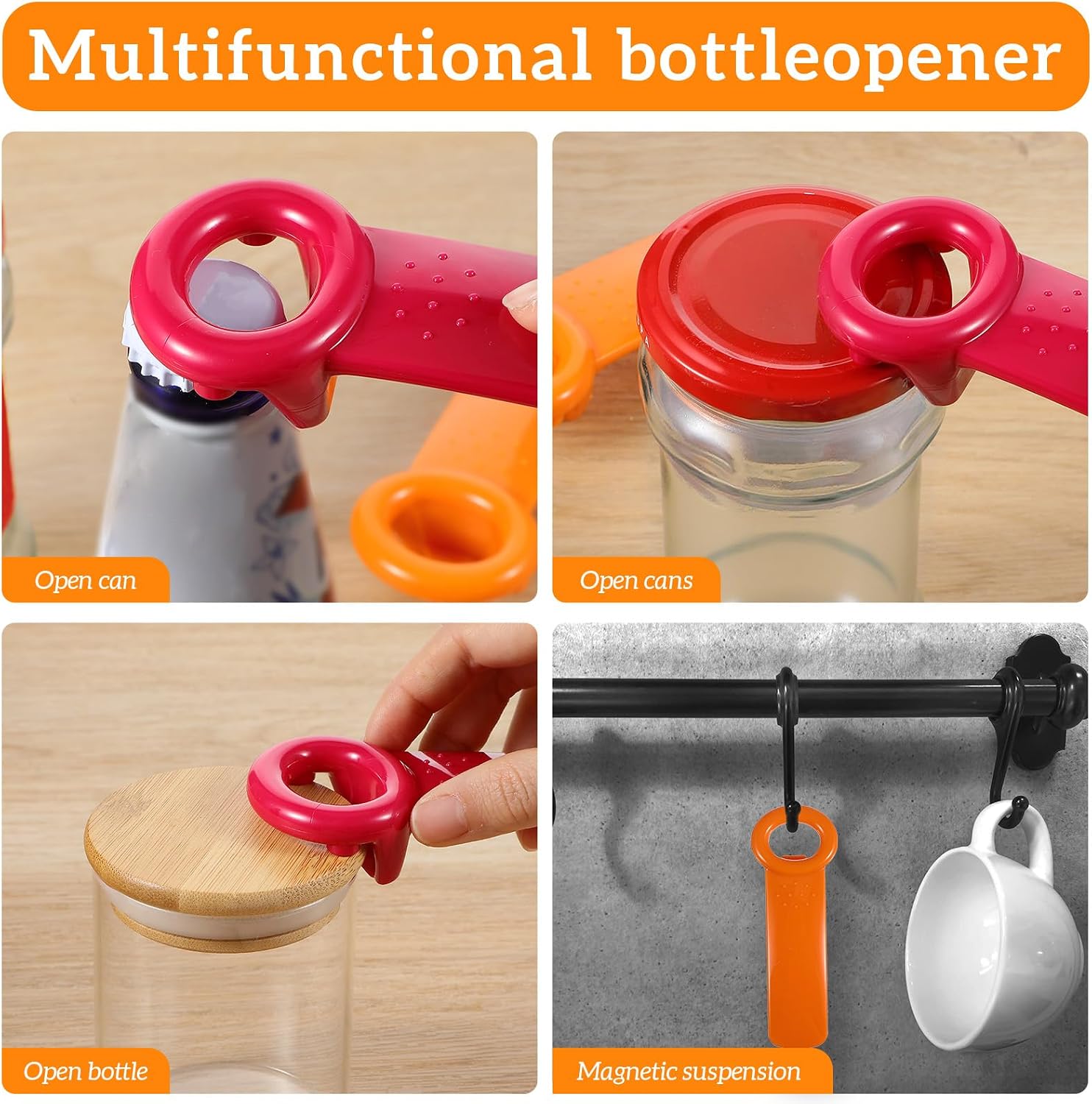 Pack of 2 lid openers, jar openers, lid opener for screw jars, ABS screw cap opener, practical bottle opener, for elderly, children, women, weak hands image 3