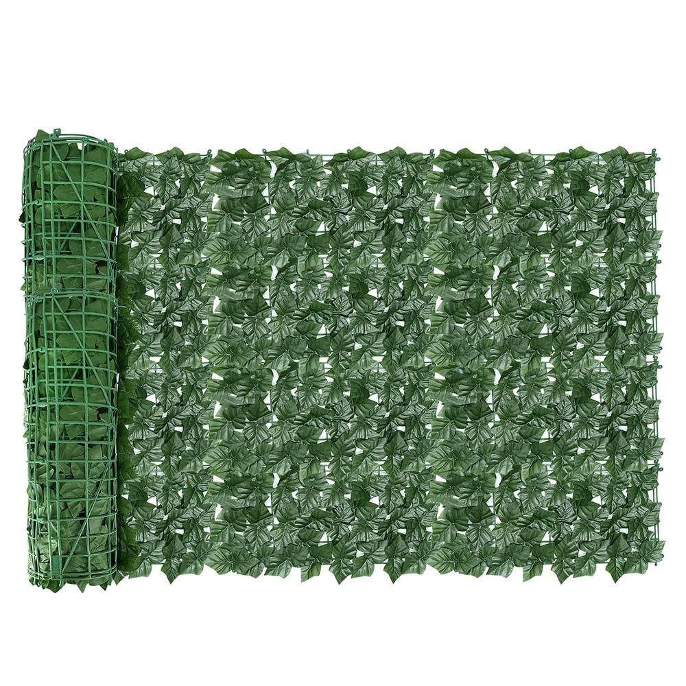Koeydxst Green 3M Roll Artificial Hedge Garden Fake Ivy Leaf Privacy Fence Screening Wall Panel