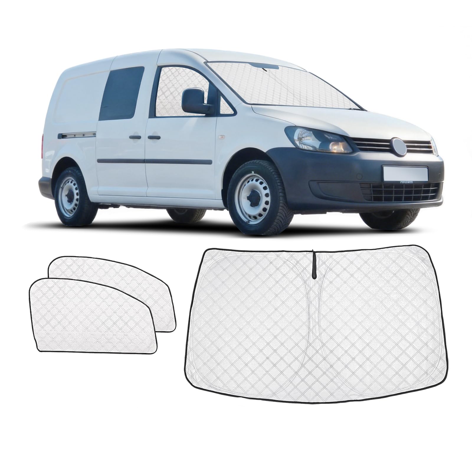 Pare-Soleil pour VW Caddy 2003-2020 Pare-Brise/Latérales Intérieur -3pcs