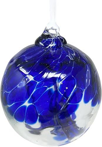 Miniatura 12 de Globo de cristal verde marino del árbol de la vida, pequeño de 3.5 pulgadas, soplado a mano, bola de observación de jardín para colgar en interiores