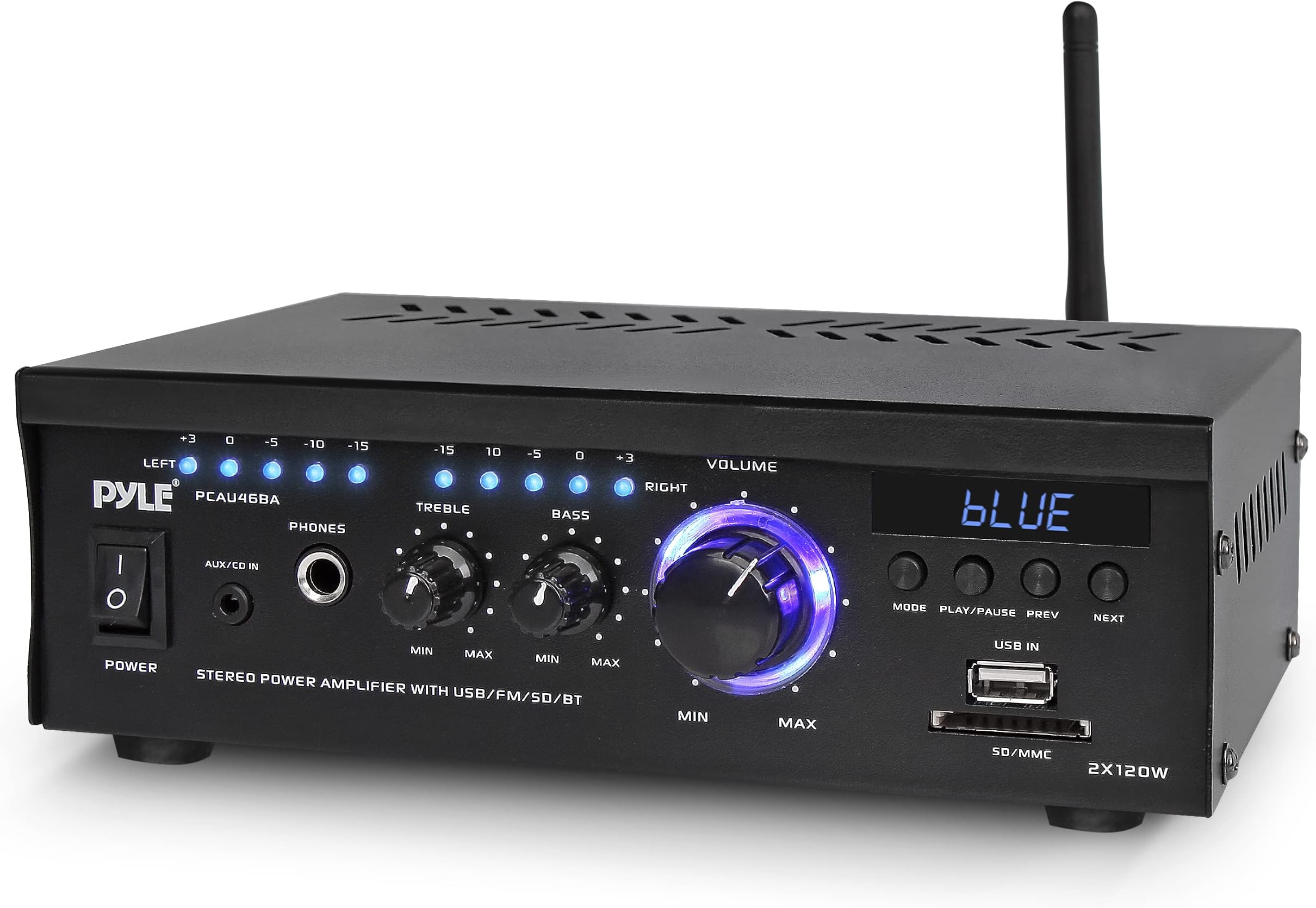 Amazon.com: PyleUsa Bluetooth Computer Speaker Amplifier - 2x120 Watt ...