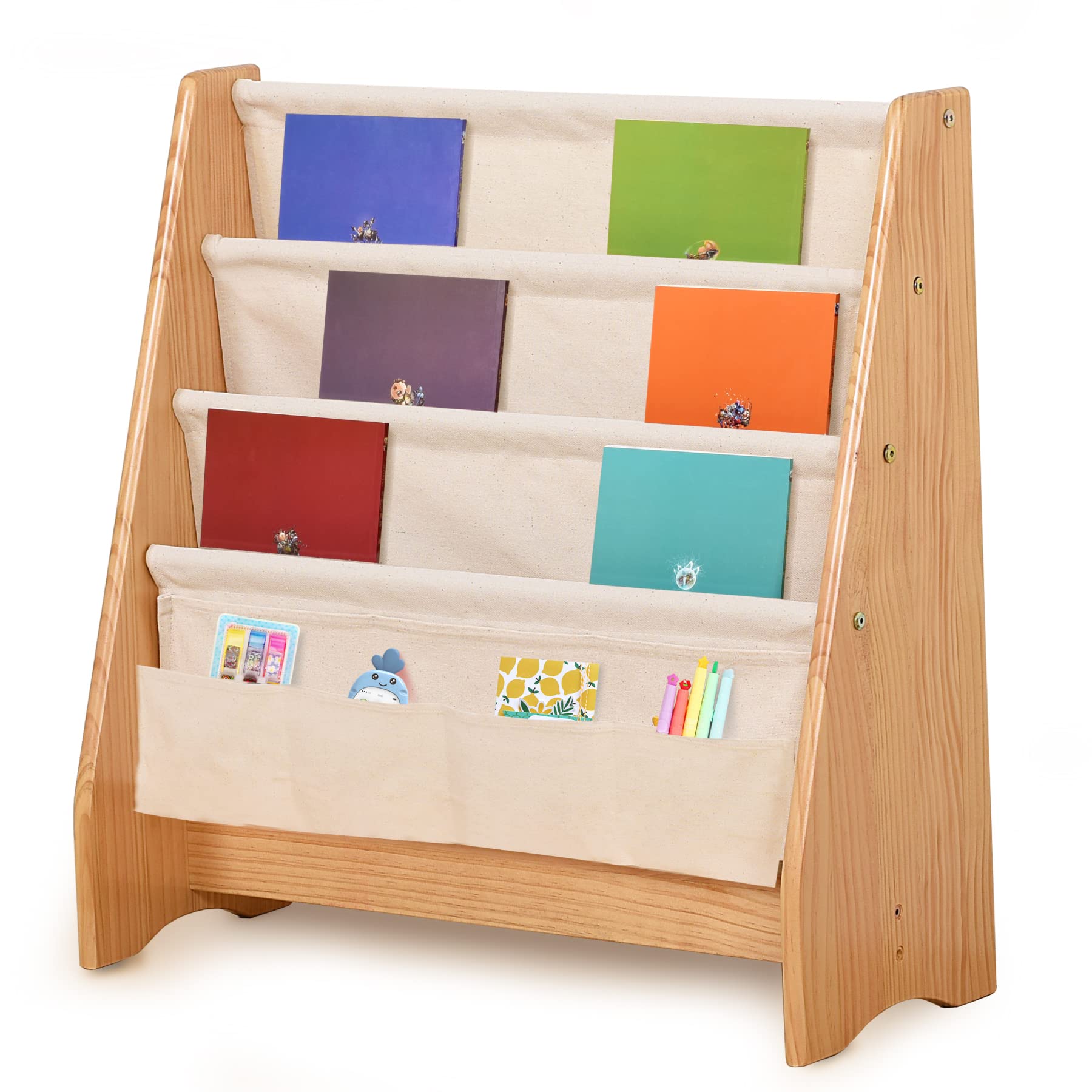 KRAND Kids Sling Bookshelf for Toddler Boys and Girls 