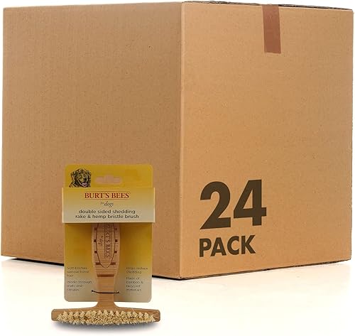 Burt's Bees Cepillo para perros de doble cara con cerdas de cáñamo, fácil de usar, cepillo para perros Burt's Bees para mascotas, pasadores y cerdas