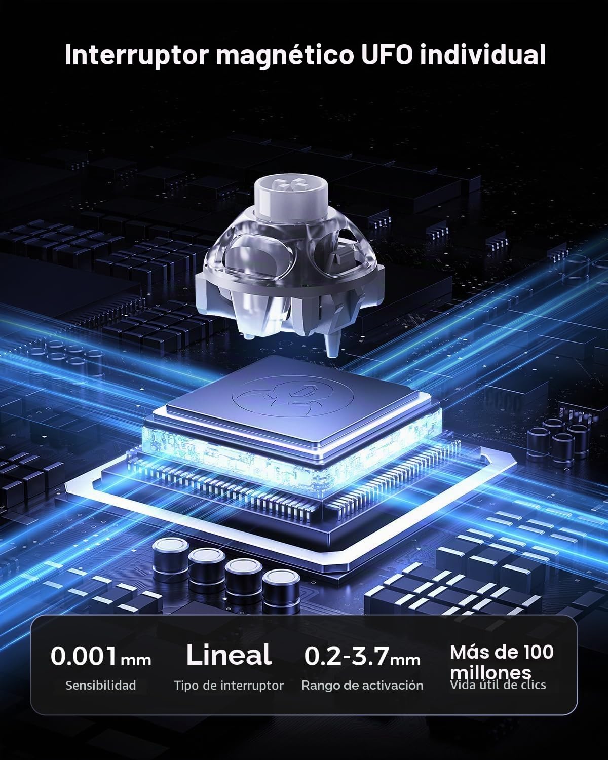 GravaStar Mercury V60 Pro 60% Teclado Gaming de Efecto Hall, Teclado Rapid Trigger con 8000 Hz, interruptores magnéticos, Snap Tap, Aluminio CNC, RGB, para FPS,CS2,PC/Mac (Silver Frost, QWERTZ)