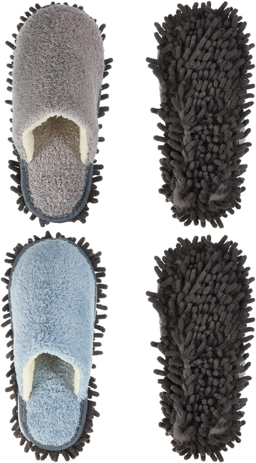 2 Pairs Microfiber Cleaning Mop Slippers for Floor Cleaning