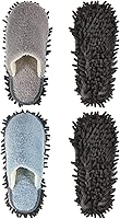 Vista 9 de Jecery 2 pares de pantuflas de microfibra para limpieza de suelos de chenilla, limpiadores de tabla base, herramientas de limpieza para el hogar