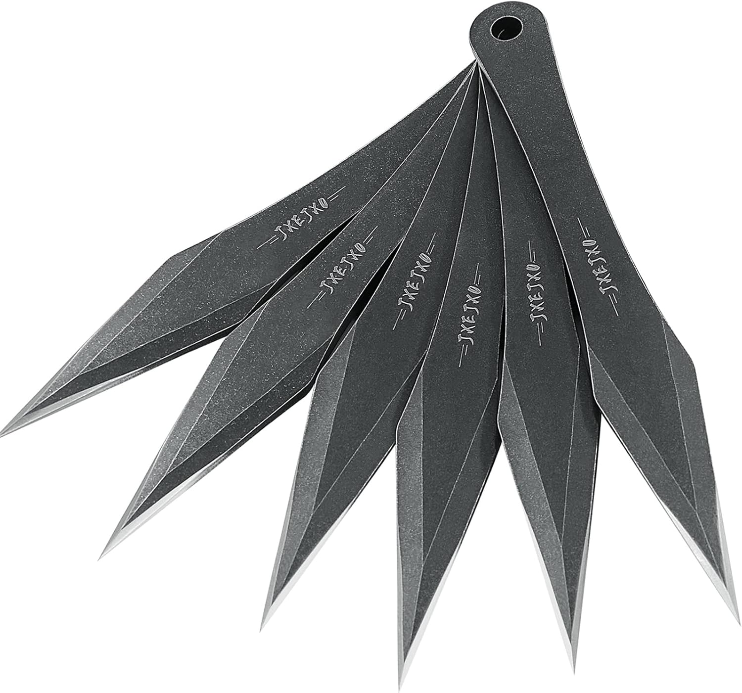 JXE JXO Throwing Spikes, 9.4″ Stainless Metal No Spin Throwing Set with Nylon Belt Sheath