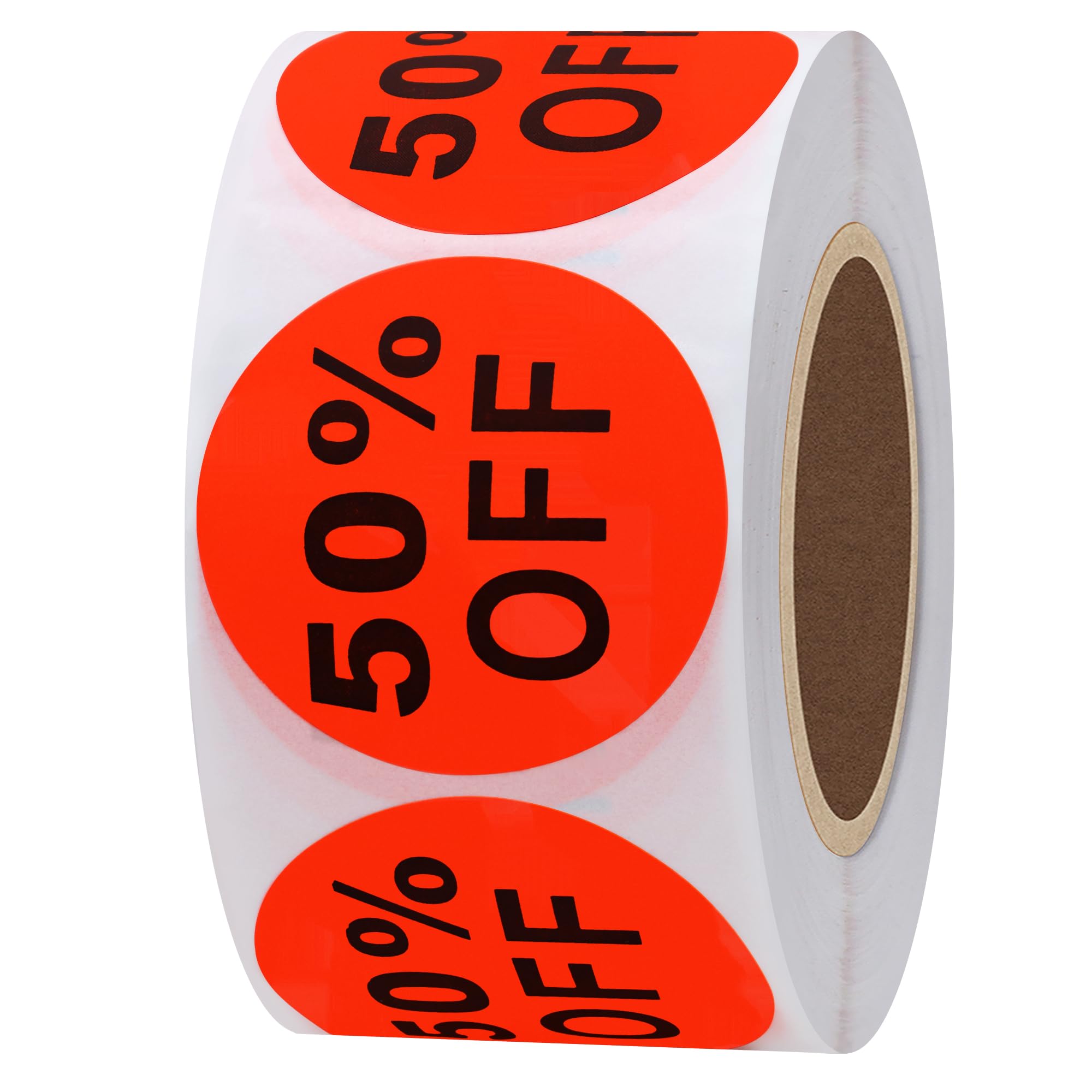 Hycodest 500 pcs Pruduct Stickers Red Round Product Labels for Retail Stores Supermarkets (50%, 1.5 inch) - Image 2