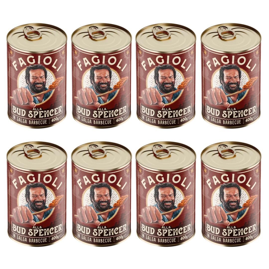 Fagioli alla Bud Spencer in salsa Barbecue - 8 lattine da 400 g - PRODOTTO ORIGINALE BUD POWER