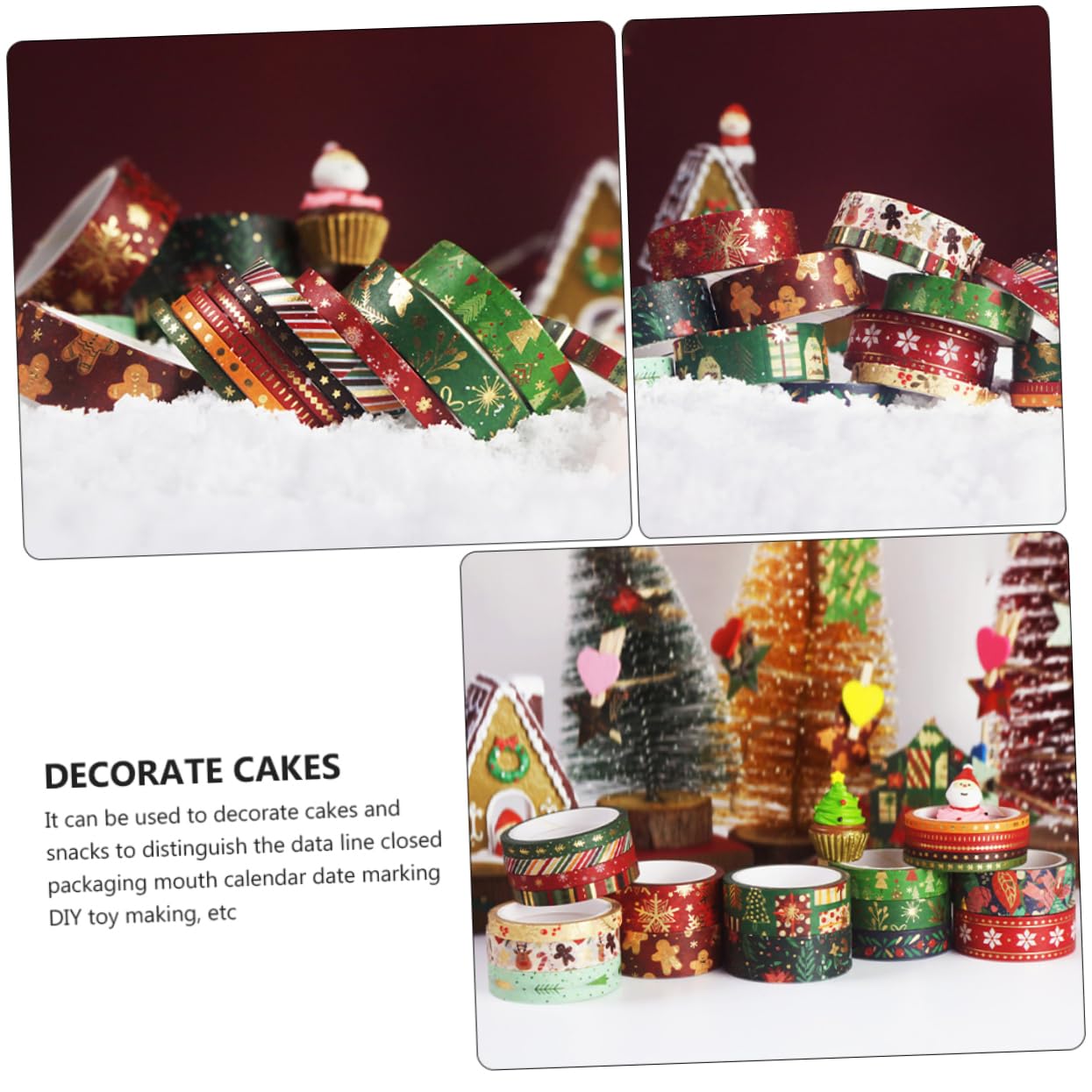 DOITOOL 3 Sätze Weihnachtsdesign Washi Tapes Dekorative Klebebänder Für Notizbücher Diy Projekte Und Geschenkverpackungen Festliche Aufkleber Für Kreative Bastelideen 21 Rollen * 3