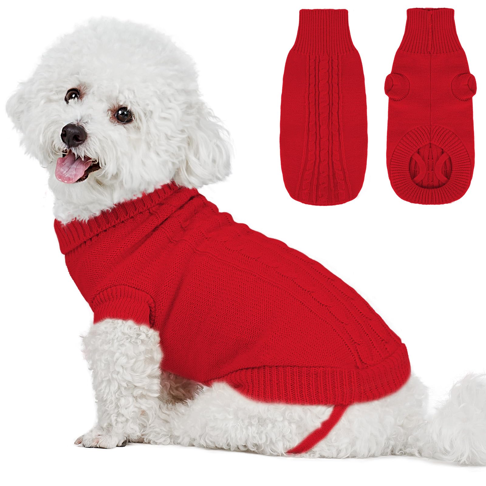Thermal Knitted Dog Sweater for Small Medium Large Dogs Girl Boy, Pet Clothes Small Medium Large Sized Dog for Male Female Puppy Doggie