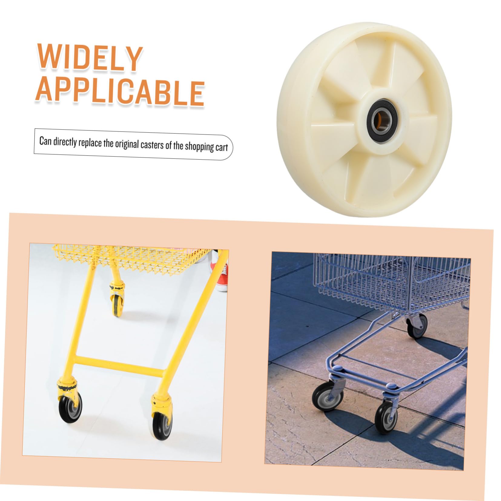 Abaodam Nylon Lenkrolle für Manuellen Hubwagen mit Kugellager 200x50 Mm Achse 47mm Langlebig Geeignet für Logistikzentren und Supermärkte