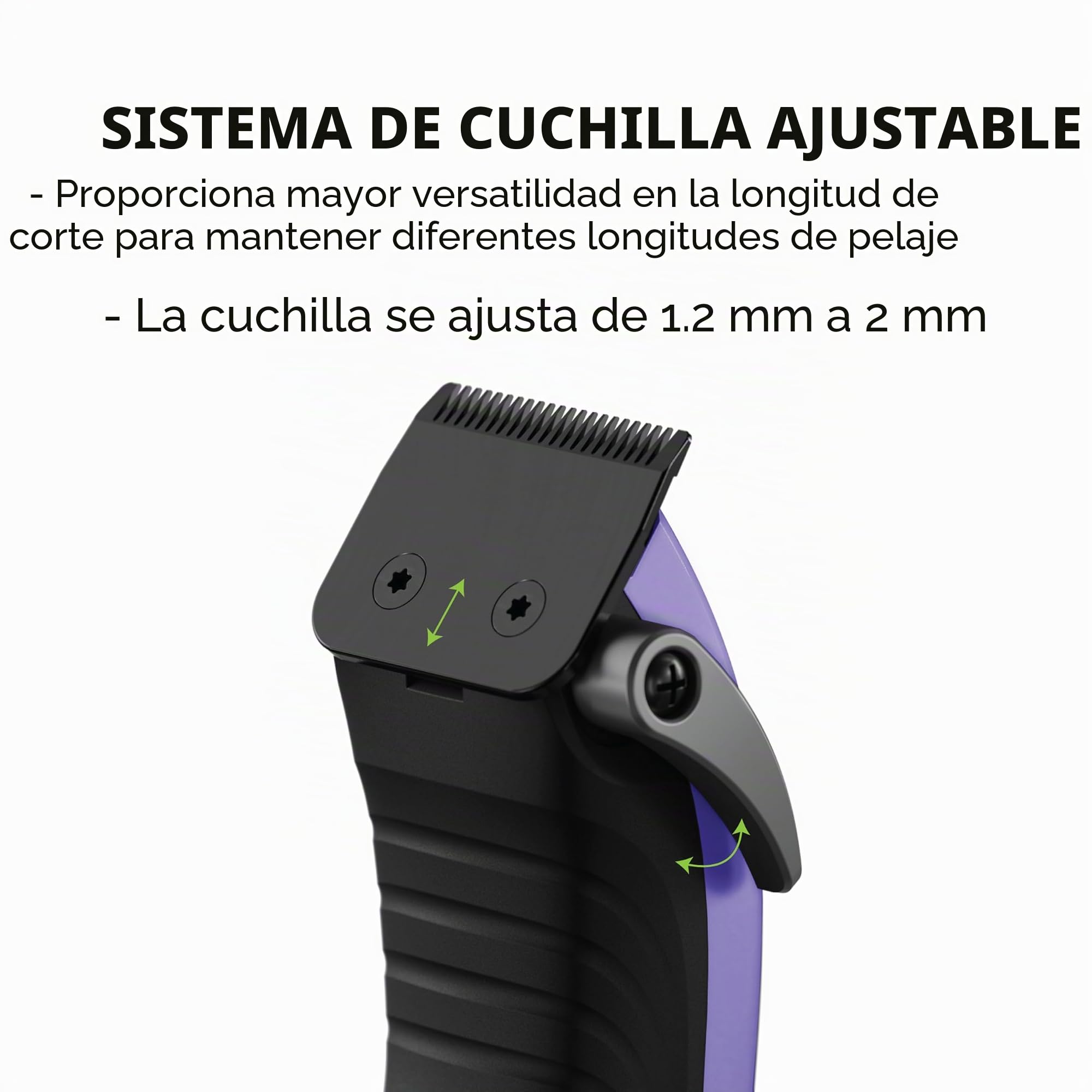 Andis Easy Clip 560017 - Cortapelos inalámbricos para perros con hoja ajustable II, kit de 10 piezas, batería de iones de litio, morado, 560017