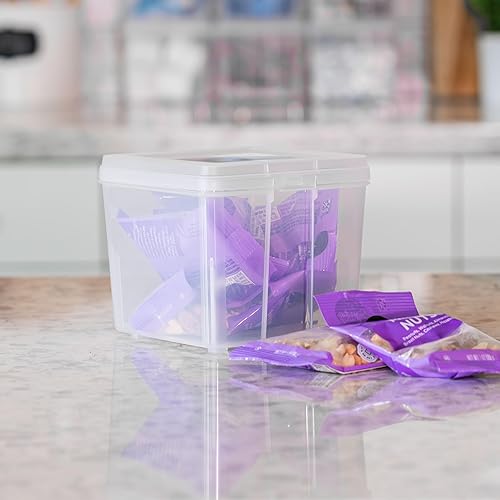 Miniatura 2 de IRIS USA - Contenedores verticales de plástico con tapa abatible para despensa, hogar, oficina, organización, organizador pequeño apilable con