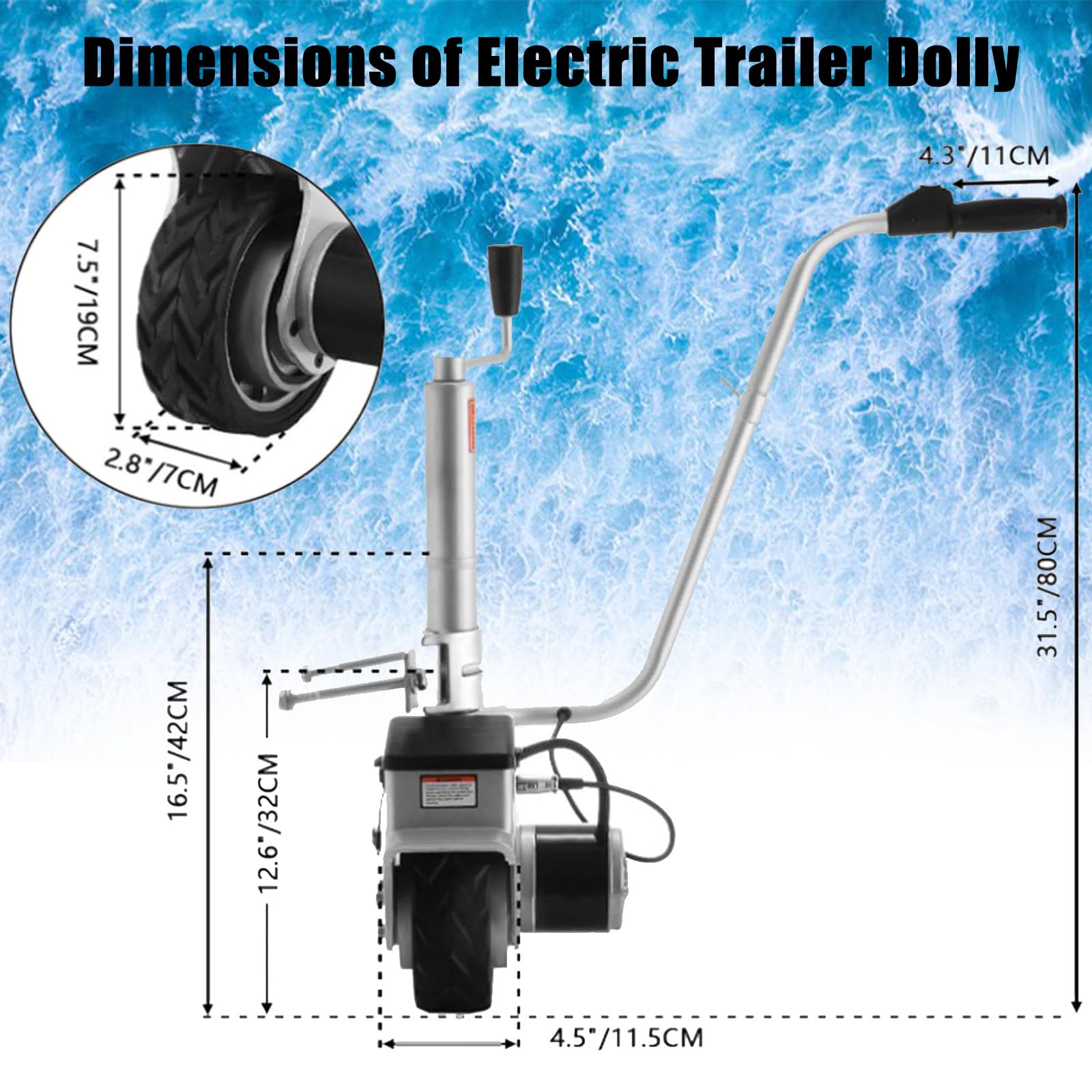 Remolque Rueda Jockey Remolque eléctrico Carro Rueda Jockey Remolque 12V Ayuda de maniobra eléctrica Remolque Remolque Caravana