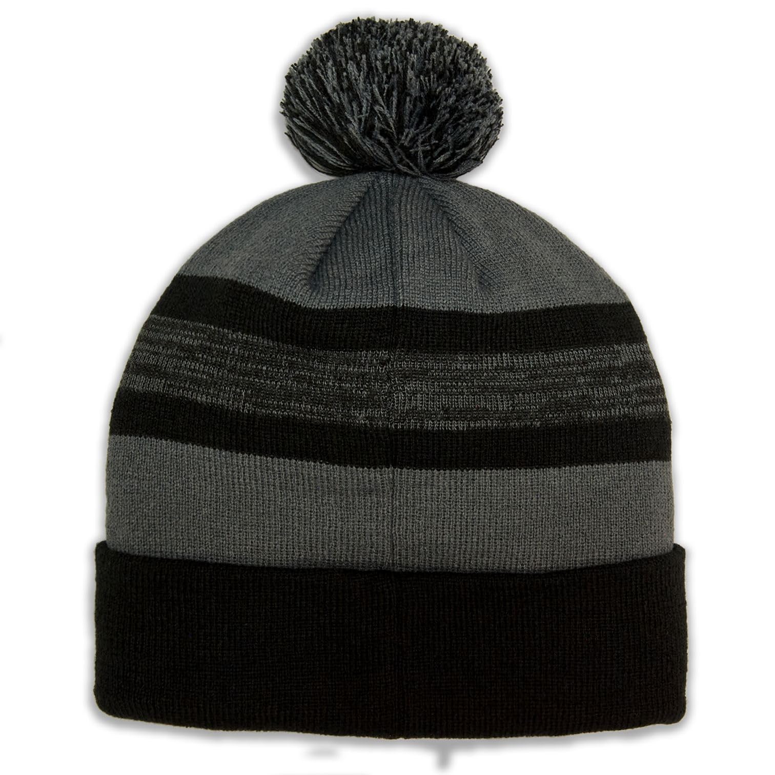 Icon Sports 2024 Compatible with Real Madrid Official Grey with Black Line Pattern Beanie