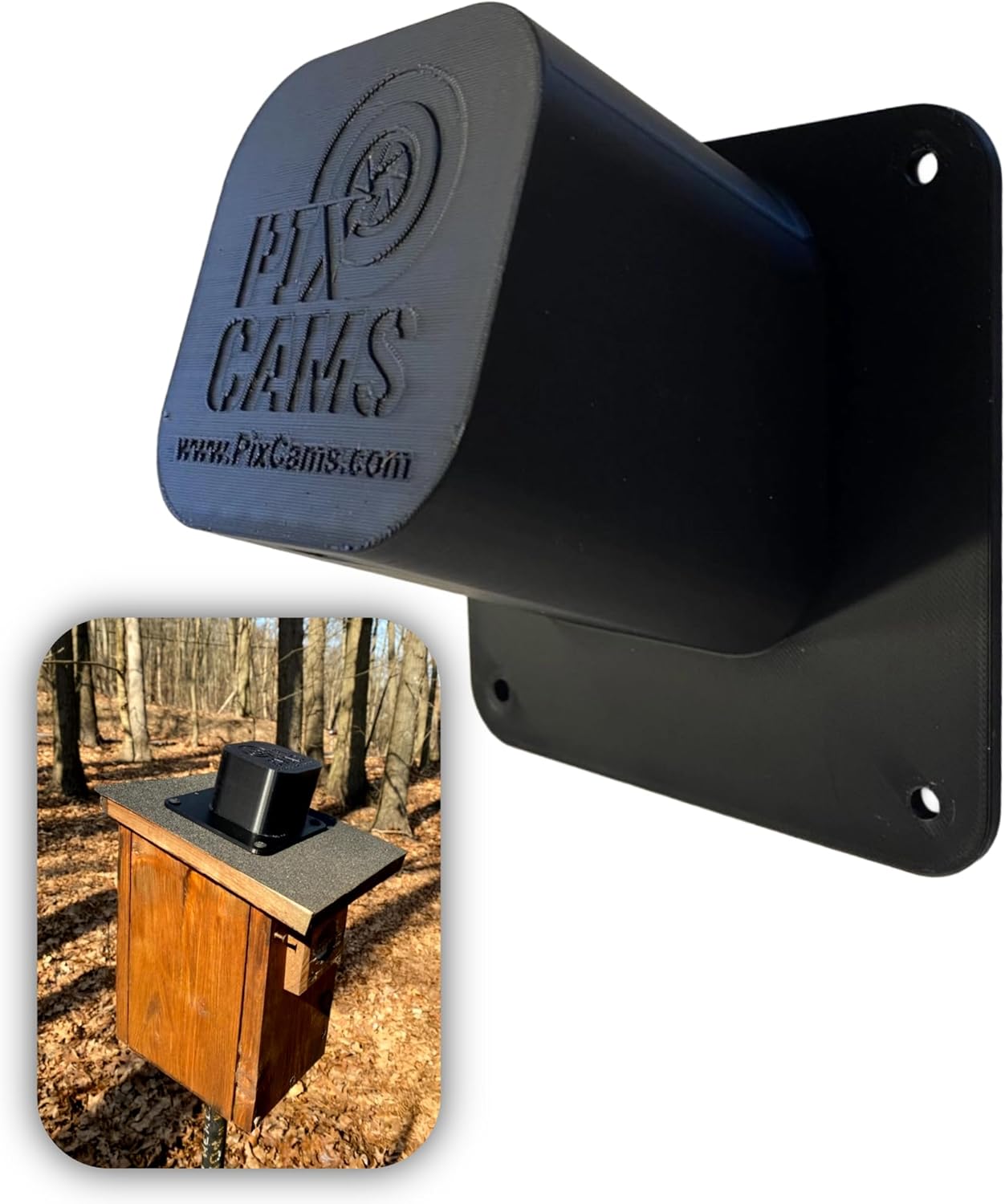 NestView™ Blink 4 Camera Enclosure (Angle Mount): Mount a Blink 4 Smart Camera on Bird House, Squirrel House, Owl Box, Nest Box, or Roost Box for Live Wildlife Viewing