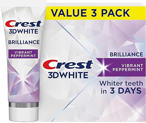 Crest 3D White Teeth Whitening Toothpaste for Adults, 4.6oz, 3 Pack, Stain Remover, Cavity Protection Fluoride Toothpaste, Strengthens Enamel, Faster Whitening, Brightens Teeth, Travel Size