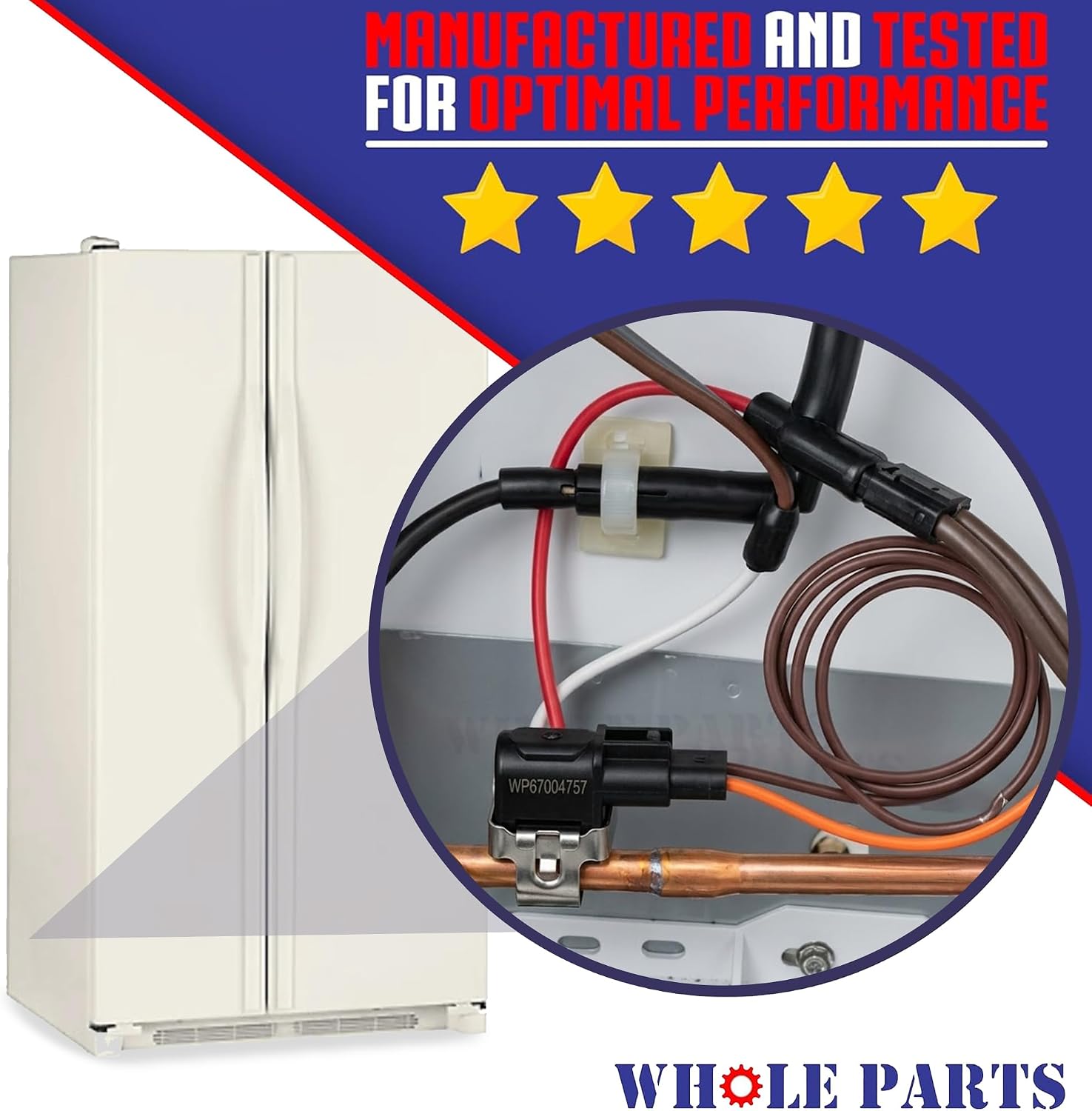 Upgraded Whole Parts Refrigerator Defrost Thermostat (L42-30F) Part# WP67004757 - Replacement & Compatible with Some Admiral, Amana, Crosley, Jenn Air, Kenmore, Magic Chef, Maytag Refrigerators