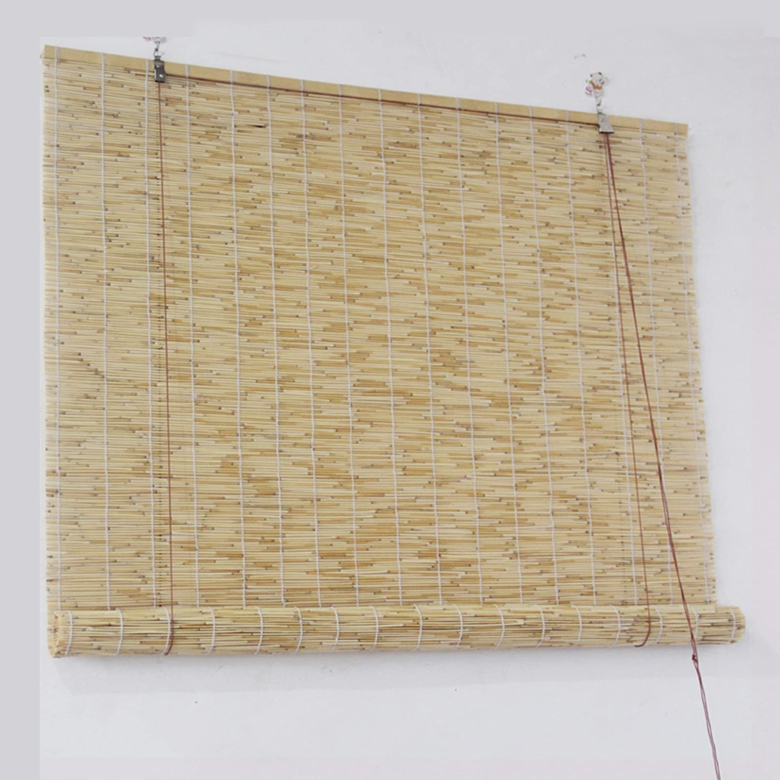 Tenda filtrante in bambù con tirante laterale, tessuto a mano, per esterni/terrazze, traspirante, impermeabile, 90 x 230 cm