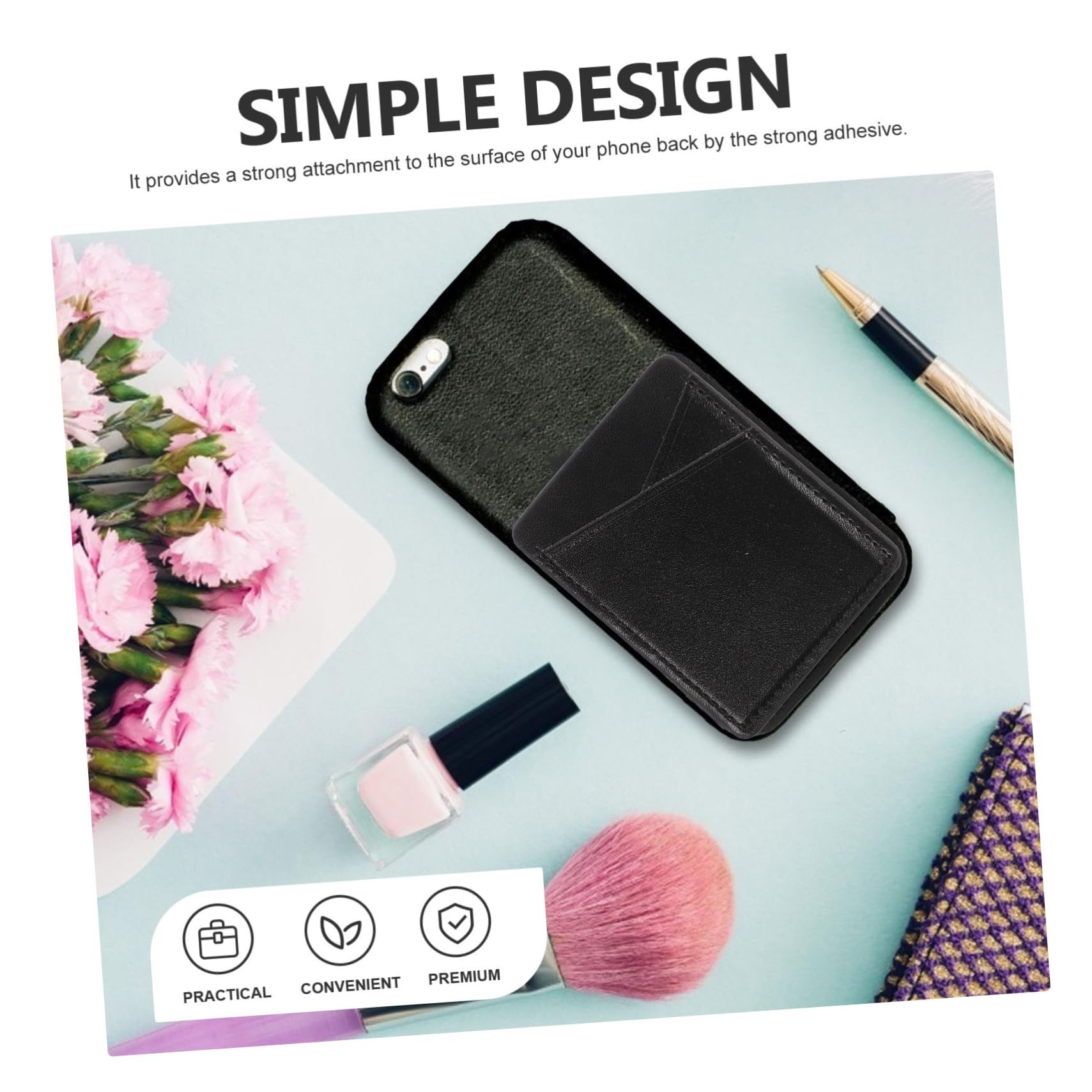 DOITOOL 10piezas Soporte Adhesivo para Tarjetas De Crédito Holder De PU para Teléfono Móvil Organizador De Ranuras Práctica Compatible Smartphones