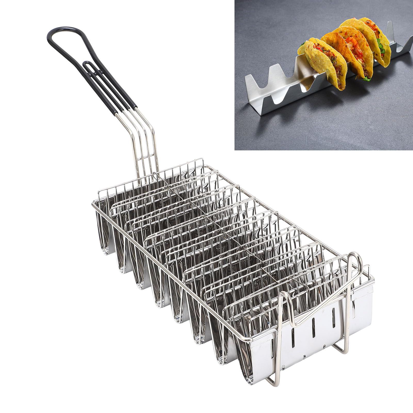 Taco Deep Shell Friteuse Taco Houder Gebakken Mand Container Stand 4 Schelpen