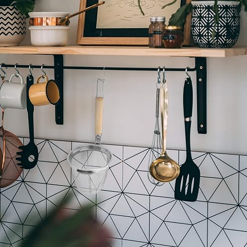 Miniatura 6 de Operitacx Colador de fideos de acero inoxidable para cocina, tamiz de malla, utensilio de servidor de pasta