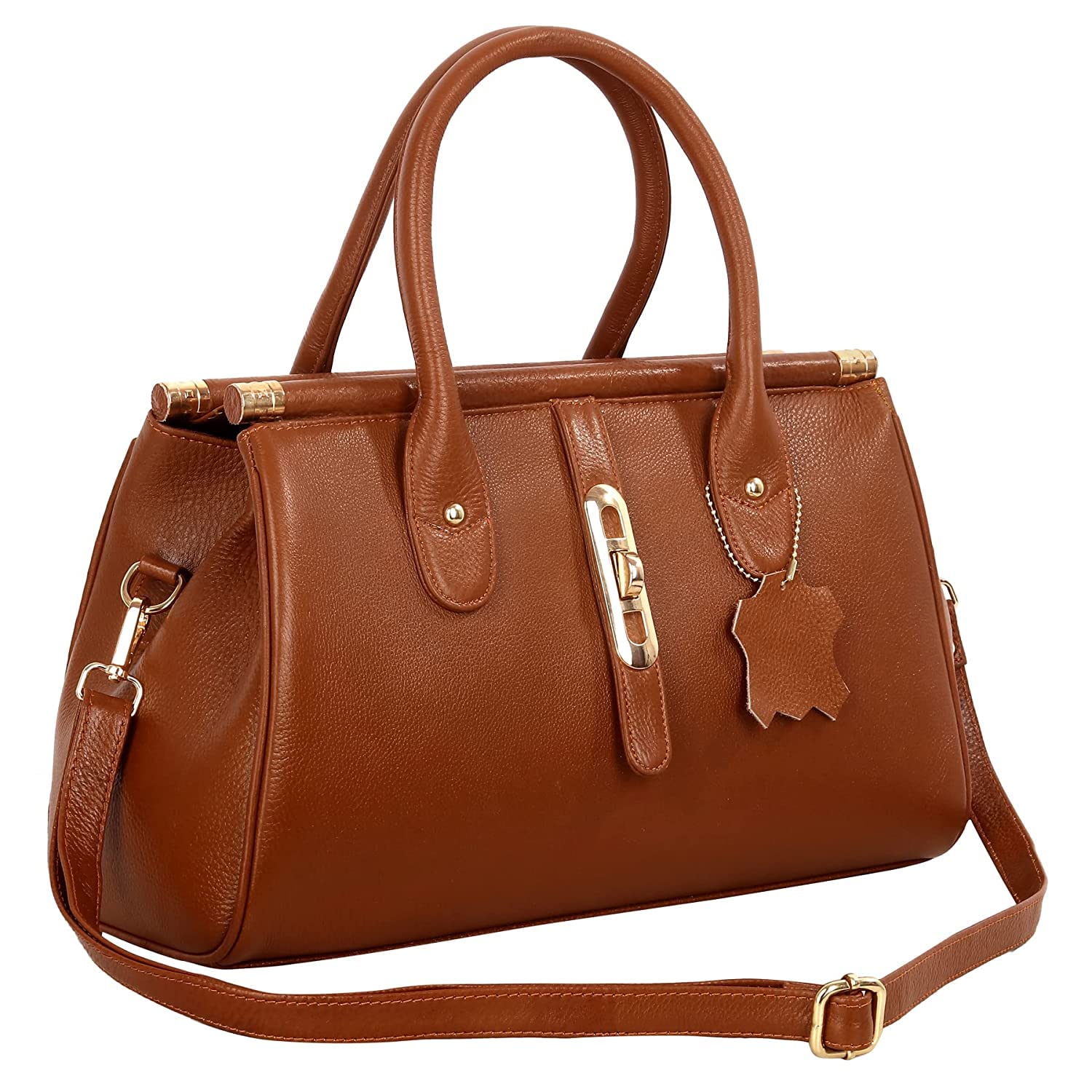 HYATT Full-Grain Natural Leather Top-Handle satchel Handbags & Shoulder Sling Bags For Women Office (Dimension- L-13 X H-8 x W- 6 Inch | Weight- 0.7 KG / 700 GR-Black (B09T6V22G6) Amazon Price History, Amazon Price Tracker