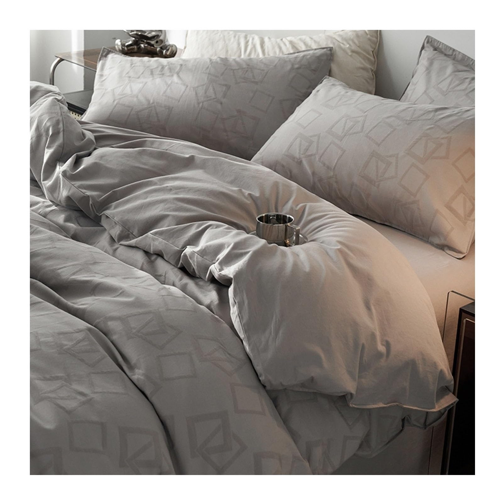 Housse de couette avec fermeture éclair parure de lit anti-glisse verte 200x230