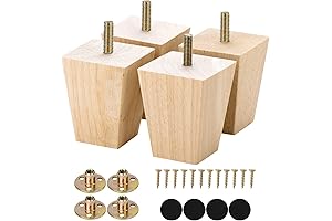 Michanco 3 Inch DIY Square Tapered Wood Furniture Feet for Couch and Sofa