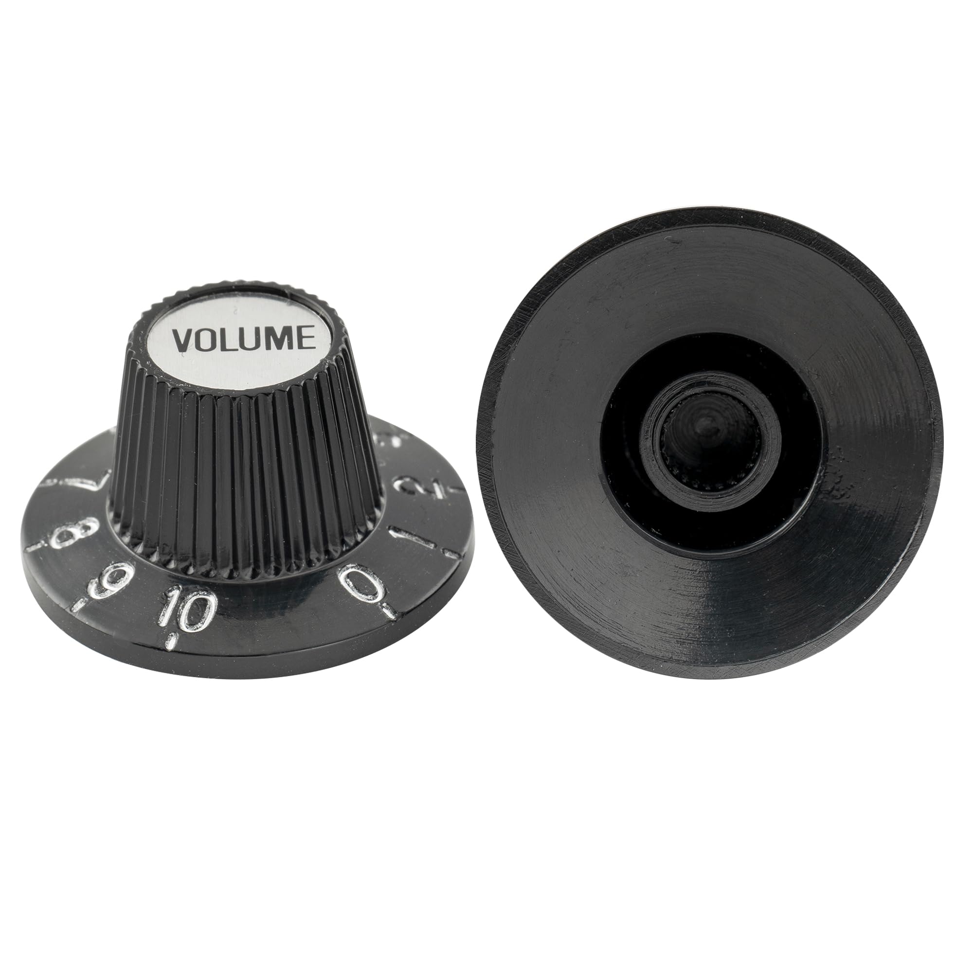 Musiclily Pro Fine 24 Splines Gałka Witch Hat Volume Tone Gałki do Gitary Elektrycznej Basowej Wzmacniacza Efekt, Czarny (Zestaw 2T2V)