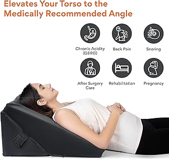 FOVERA Adjustable Bed Wedge Memory Foam Pillow with 7 Ways of Elevated Inclines for Acid Reflux, GERD, Snoring, Heartburn, Post-Surgery (Velvet Dark Grey, Standard - 22 x 22 x 12 Inch)