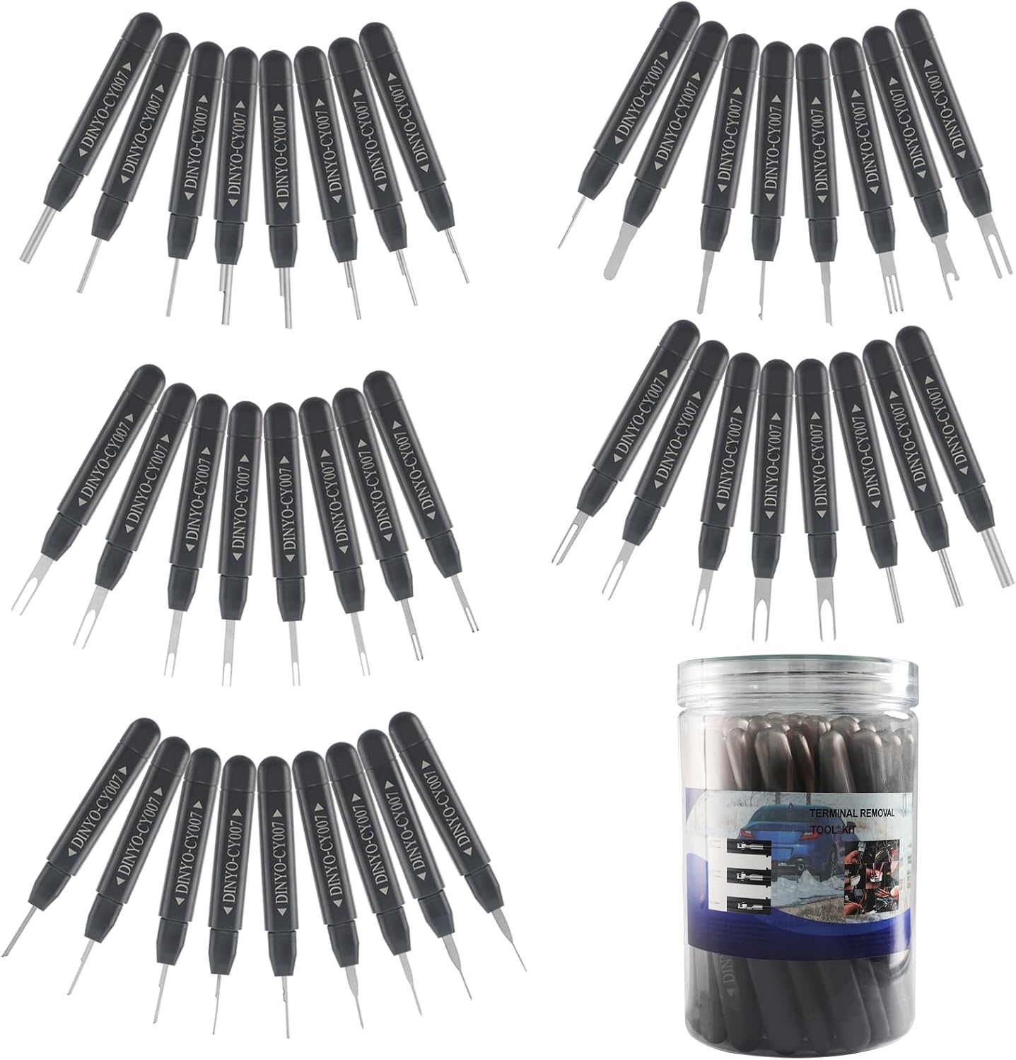 DINYO Upgraded Terminal Removal Kit - 41 Piece Pin Extraction Tool, Automotive Home Equipment Electrical Pin Removal Tool Kit