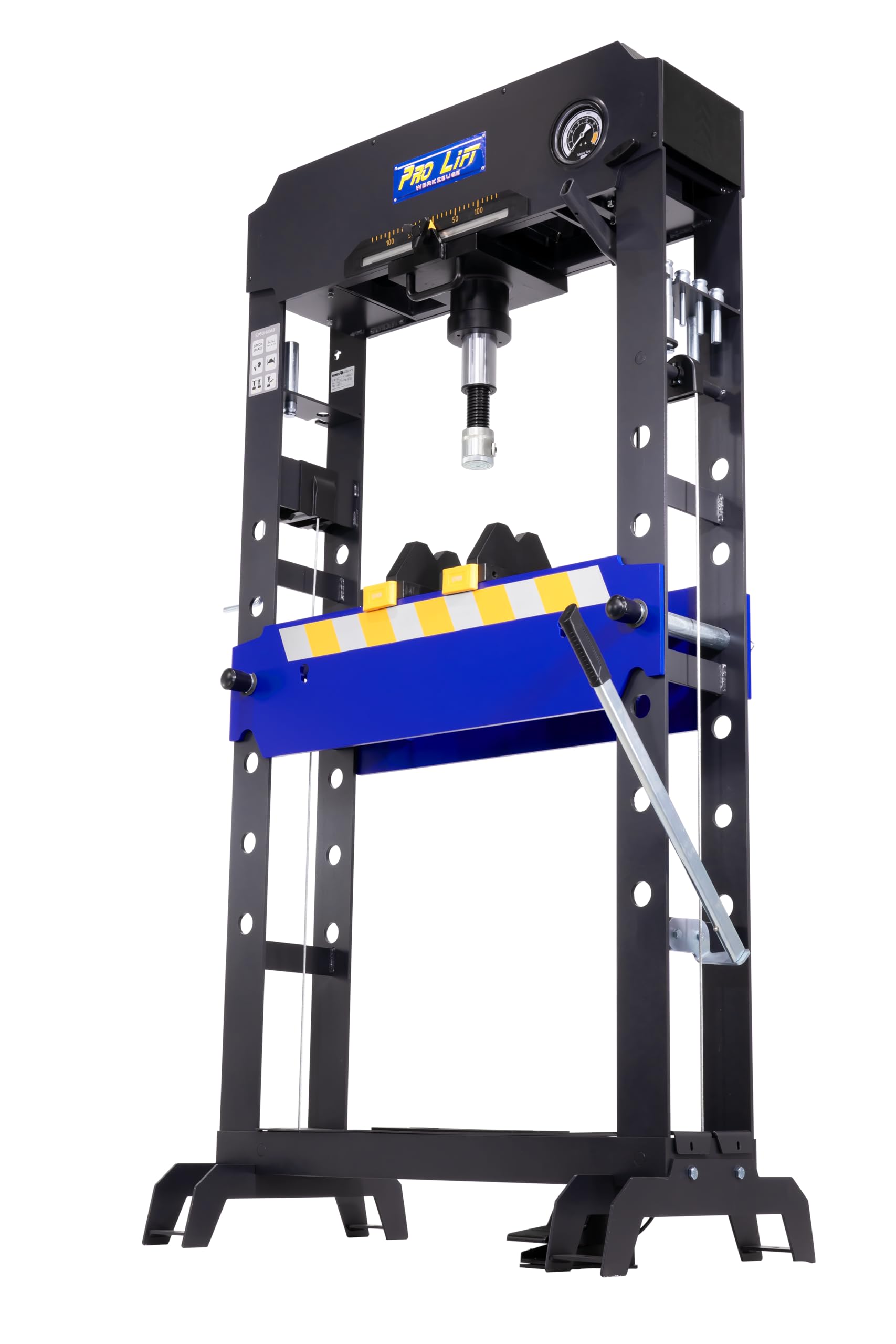 30t 00012 - Pressa da officina, dimensioni interne: 750 mm, extra larga, manuale + pneumatica