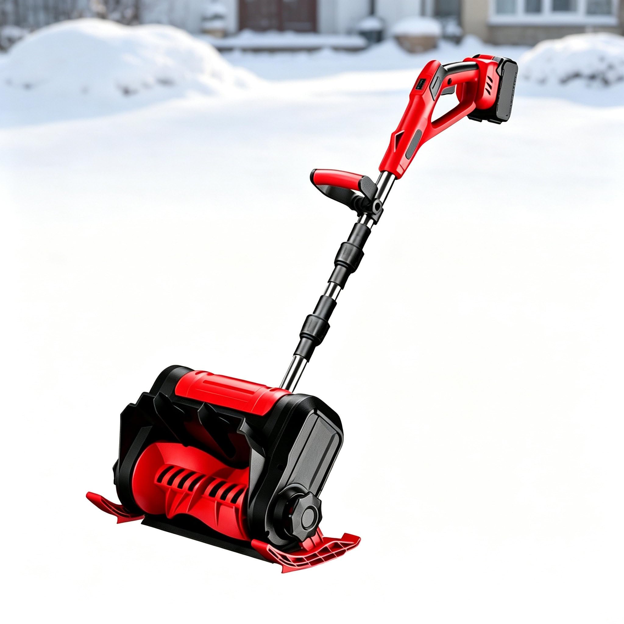 Bezprzewodowa Elektryczna Łopata Dmuchawa do Śniegu z Bezszczotkowym Silnikiem Jednostka Red(NoBattery) | Bezprzewodowa Elektryczna Łopata do Śniegu z Bezszczotkowym Silnikiem, Regulowanym Uchwytem, Szerokością Zamiatania 30 cm