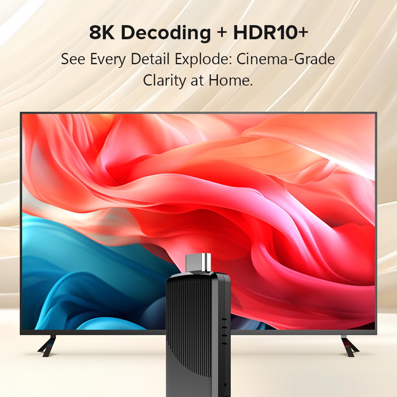 Android 14 Home Video Player Quad Core AR Arm CORTEX-A53 BT5.0 Média Player 2.4G & 5G Dual WiFi 4K HD TV Video Player pour Les Films HD Applications Internet