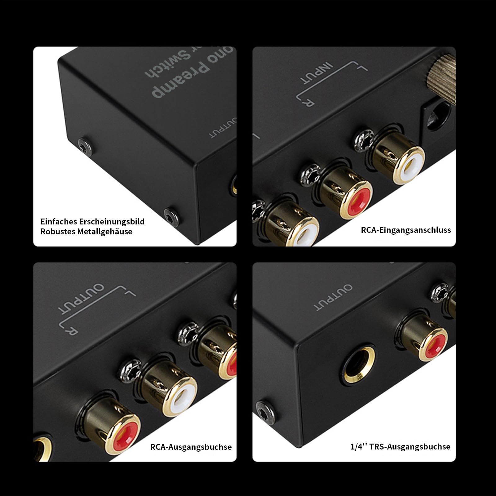 Magicbox Phono Vorverstärker Pro | RIAA-MM Vorverstärker mit 92dB SNR, RCA/TRS/Klinke & Plug-and-Play – Für Audio-Technica/Sony/Vintage