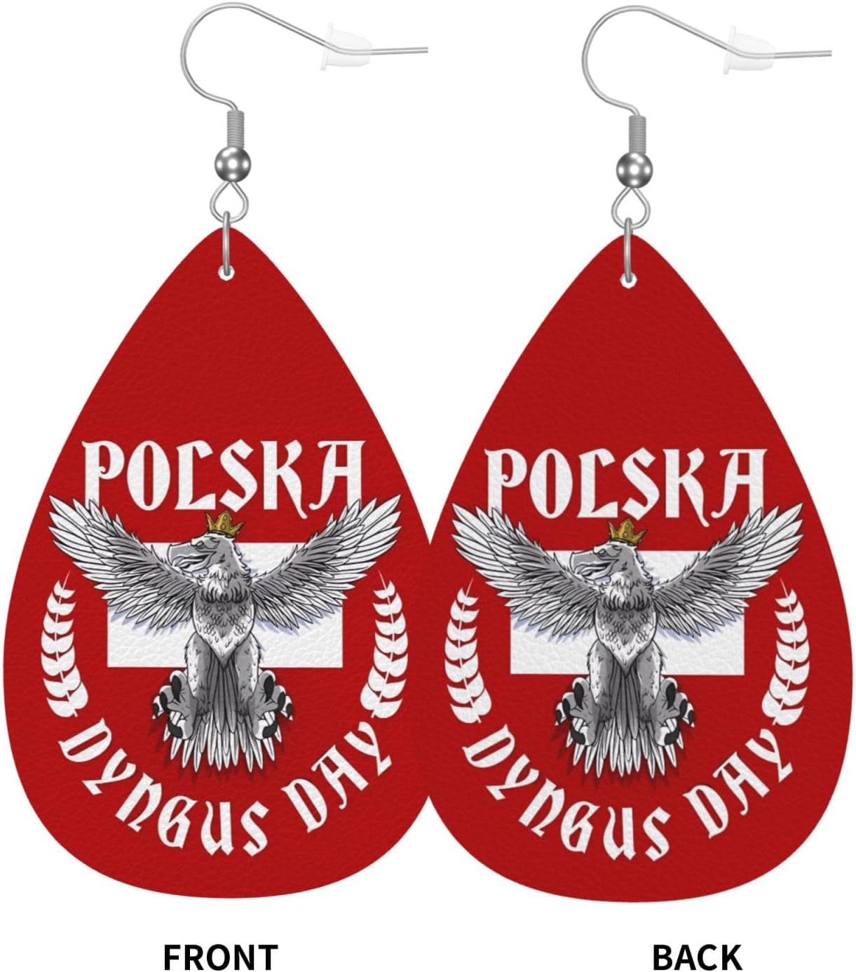 Dangle Earrings for Women Teardrop Faux Leather Earrings image 2