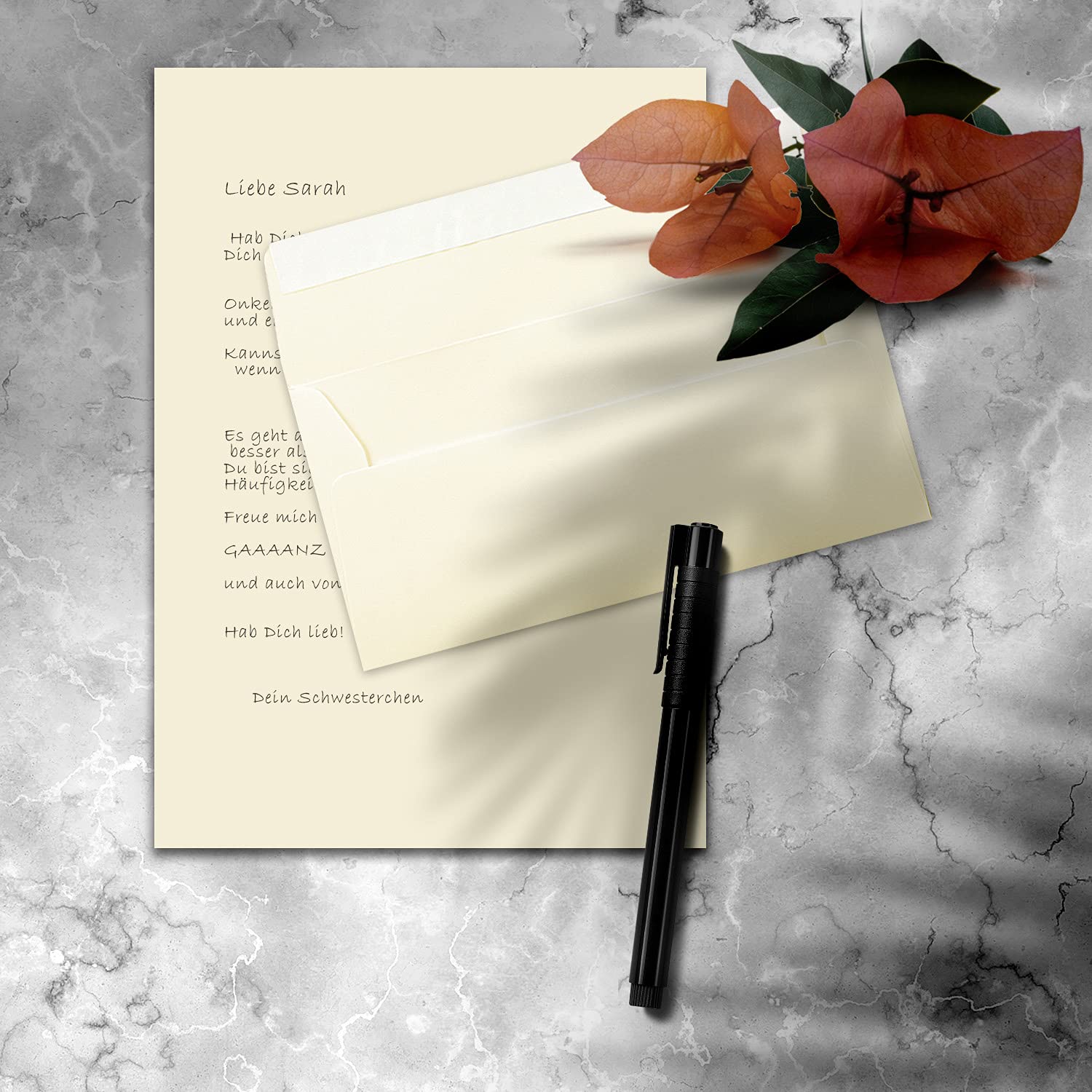 FarbenFroh by Gustav Neuser Set di 25 fogli carta da lettere opaca DIN A4 con buste DIN lungo chiusura adesiva vaniglia