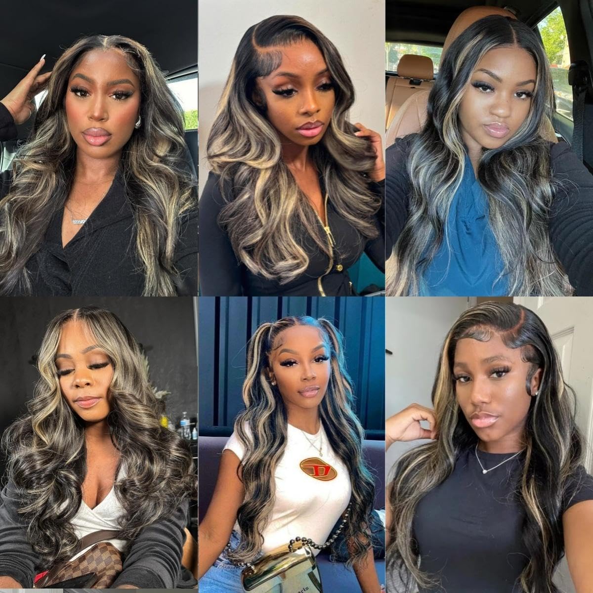 CIYOO Blonde Highlight Wig Human Hair 200% Density 13x6 HD Transparent Lace Front Wig Body Wave 1B/27 Balayage Colored Pre Plucked Glueless Wig for Women 26 Inch
